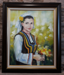 Картина Българска девойка живопис масло 103