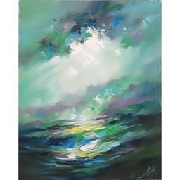 Маслена живопис - Зелена мъгла - код 10347