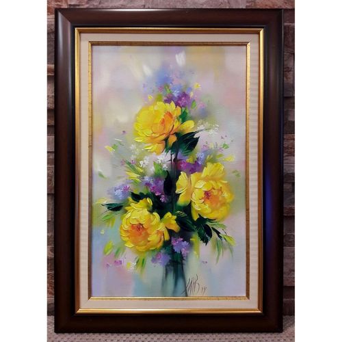 Жълти рози - живопис маслени бои - код 10315
