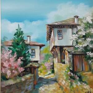 Картина Уличка на село - живопис масло 105