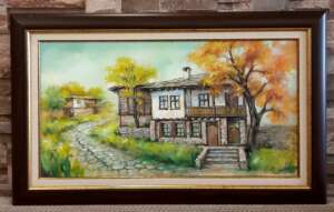 На село - живопис маслени бои - Миглена Кирилова 1078